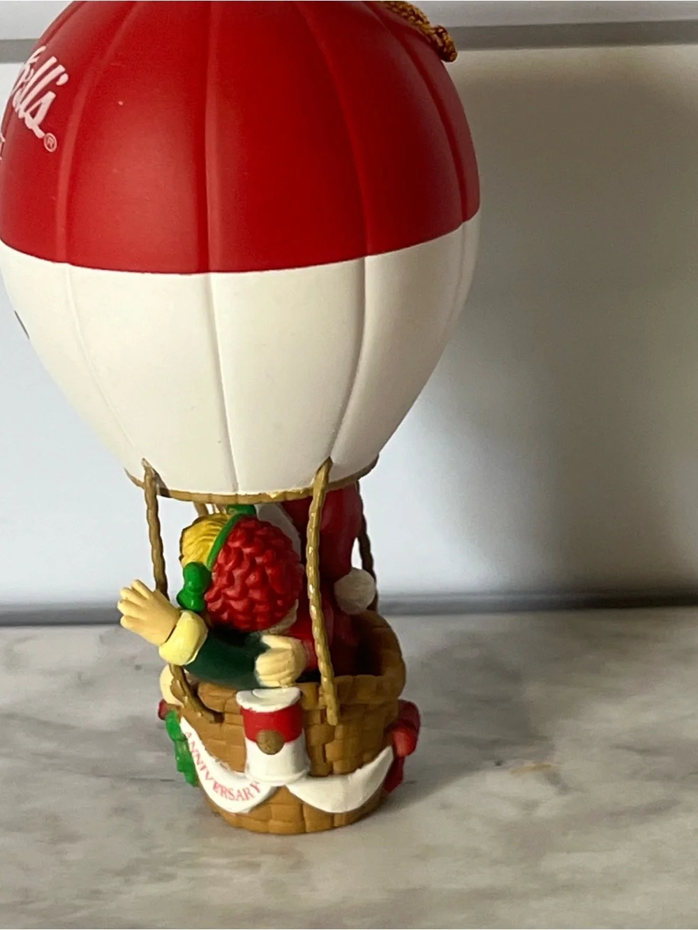 Vintage Campbell's Red and White Soup Hot Air Balloon Ornament